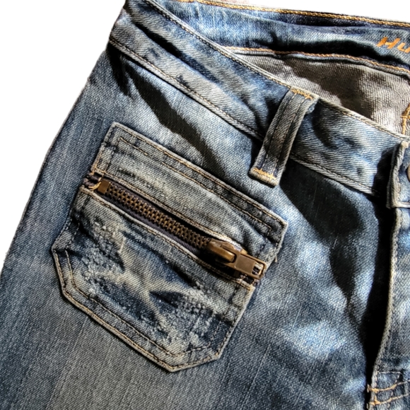 HUDSON | Vintage 2002 Made in USA Mid Waist Flared Jeans w/Zip Pockets Sz.29 - Picture 9 of 16